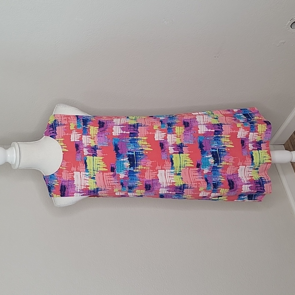 Charles Henry Sleeveless Colorful Dress